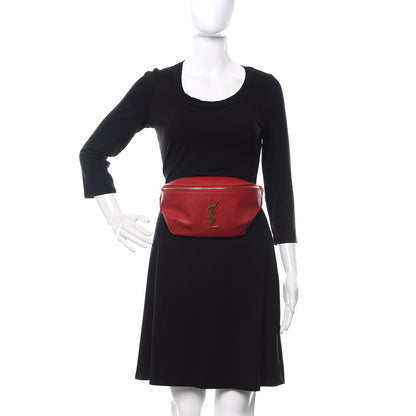 Saint Laurent Grain De Poudre Monogram Belt Bag Rouge Eros 2 of 10