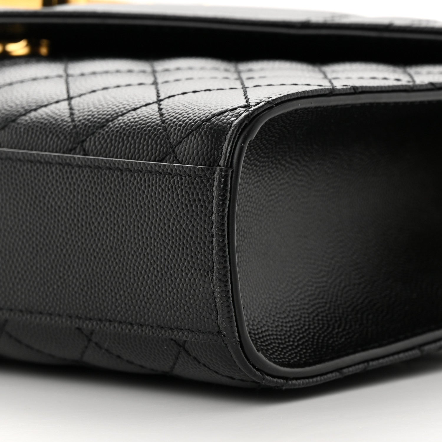Saint Laurent Grain De Poudre Textured Mixed Matelasse Triquilt Medium Monogram Satchel Black 8 of 10