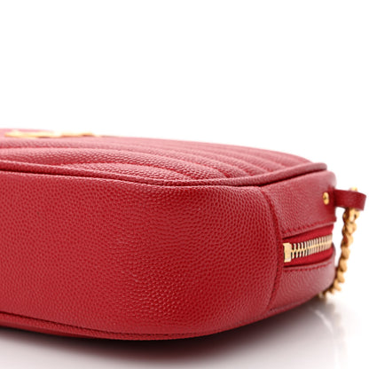 Saint Laurent Grain De Poudre Matelasse Monogram Mini Lou Camera Bag Opyum Red 10 of 11