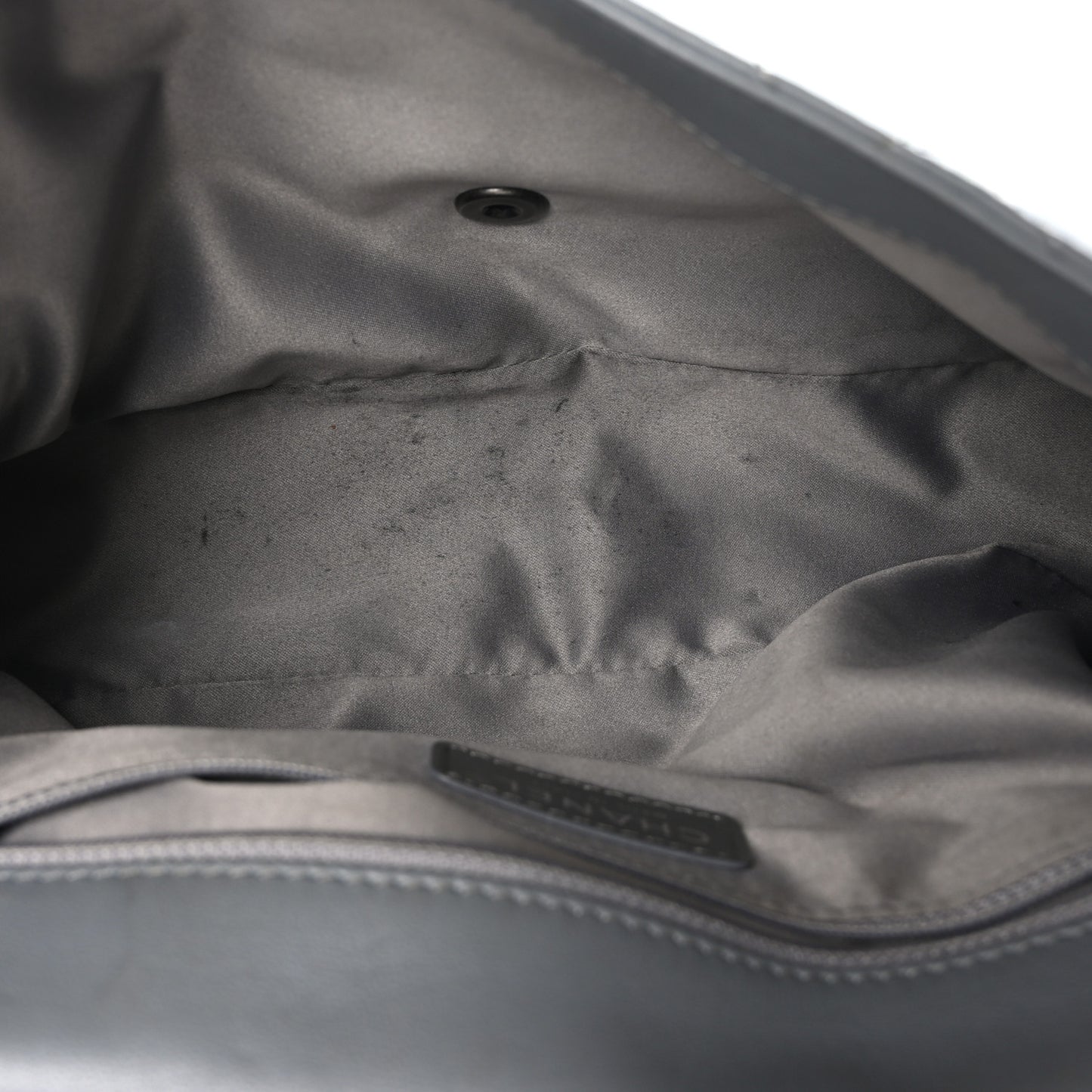 Lambskin Large Around Pockets Flap Dark Grey