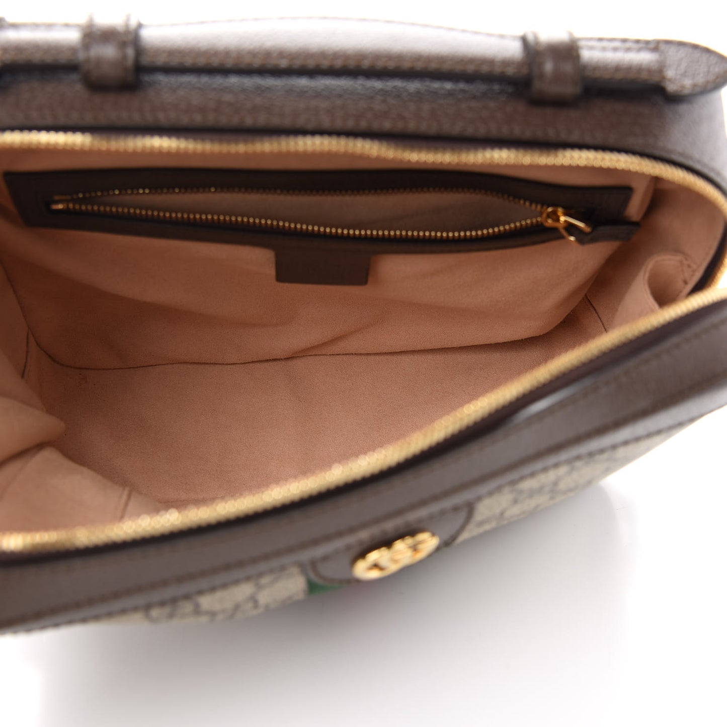 GG Supreme Web Small Ophidia Top Handle Shoulder Bag Brown