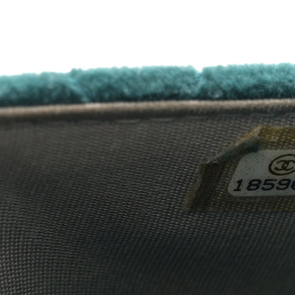 Chanel Velvet Quilted Boy Wallet On Chain WOC Teal 7 of 11