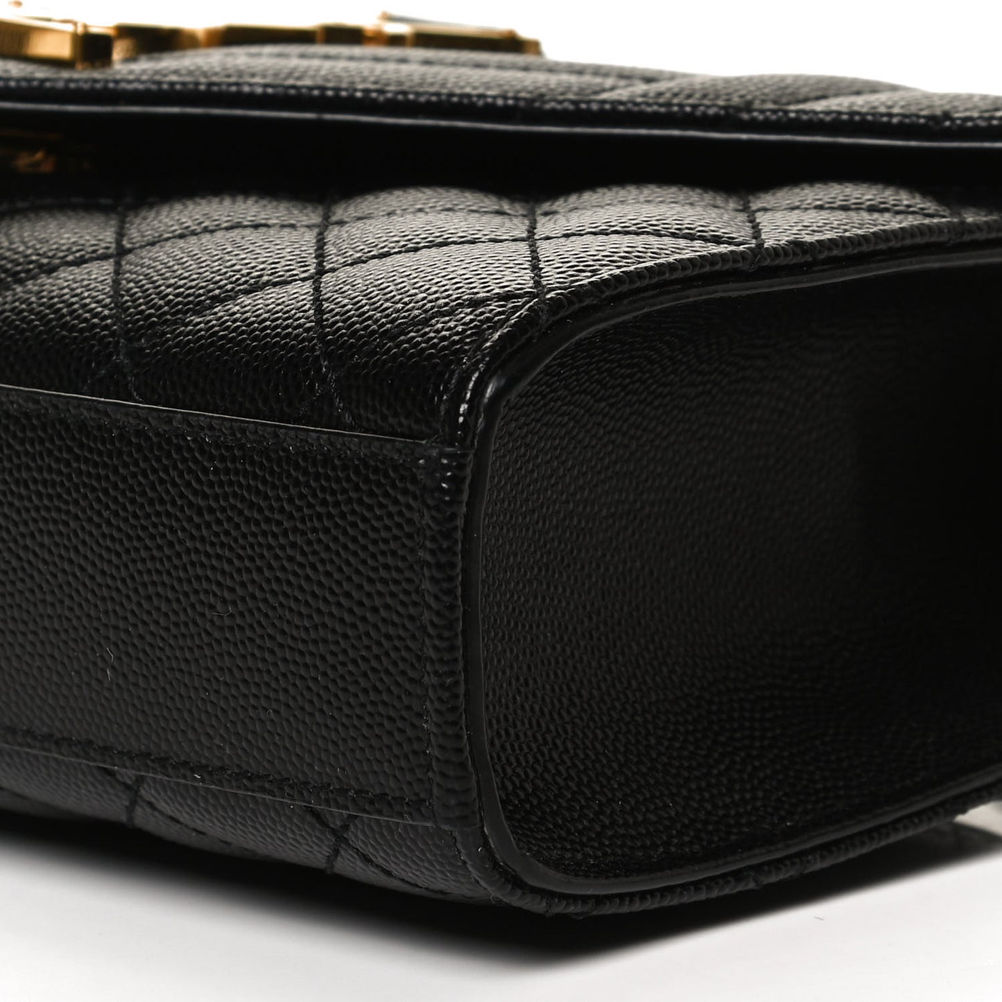 Grain De Poudre Textured Mixed Matelasse Triquilt Small Monogram Satchel Black