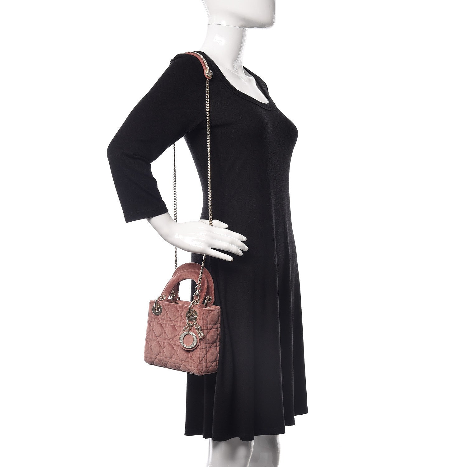 Christian Dior Velvet Mini Lady Dior Pink 2 of 10