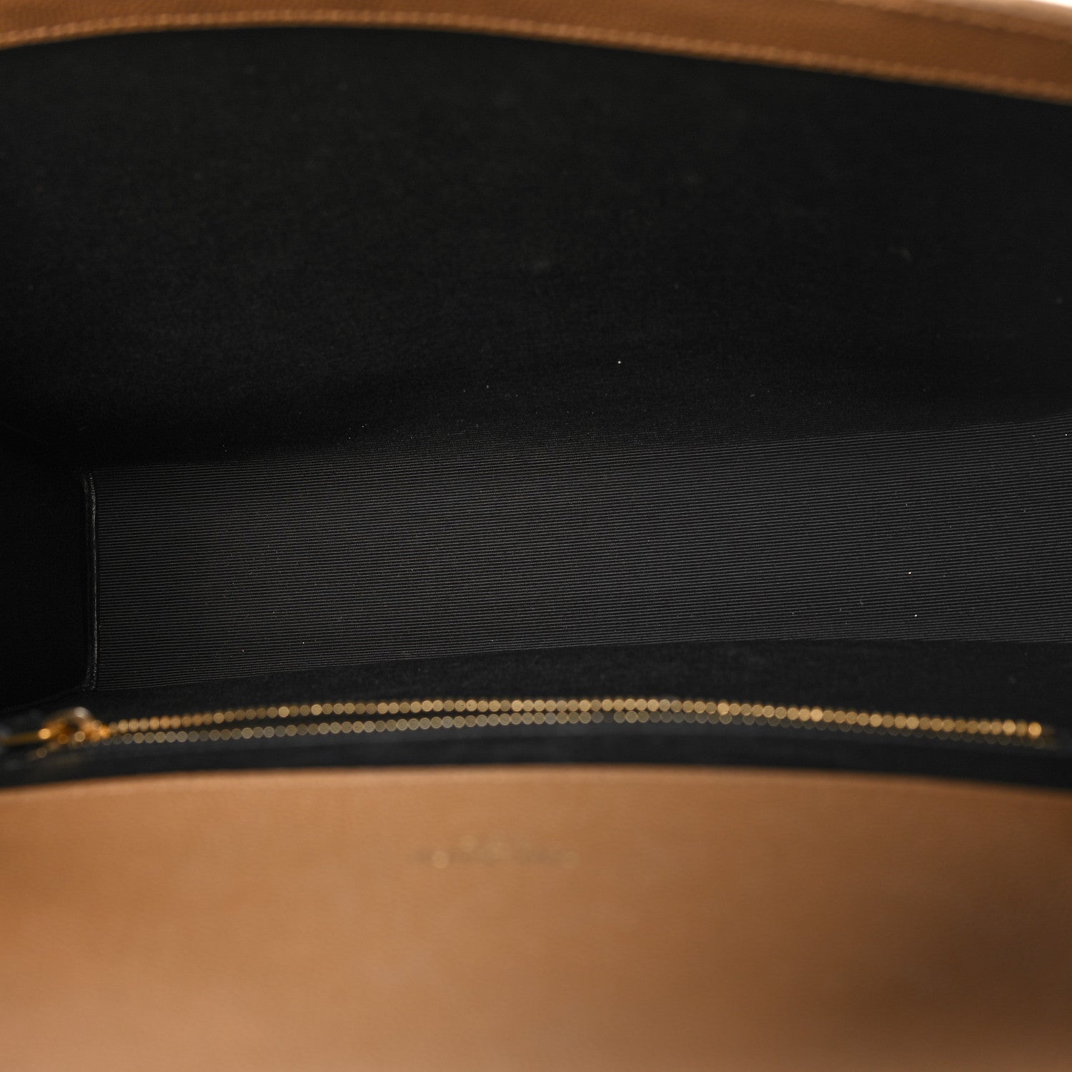 Saint Laurent Grain De Poudre Large Tri-Quilt Monogram Satchel Cork 5 of 11
