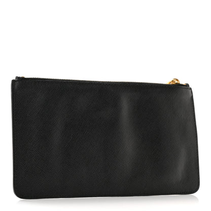 Prada Saffiano Zip Pouch Black Black 3 of 10