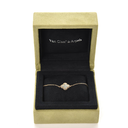 Van Cleef & Arpels 18K Yellow Gold Mother of Pearl Sweet Alhambra Bracelet 6 of 6