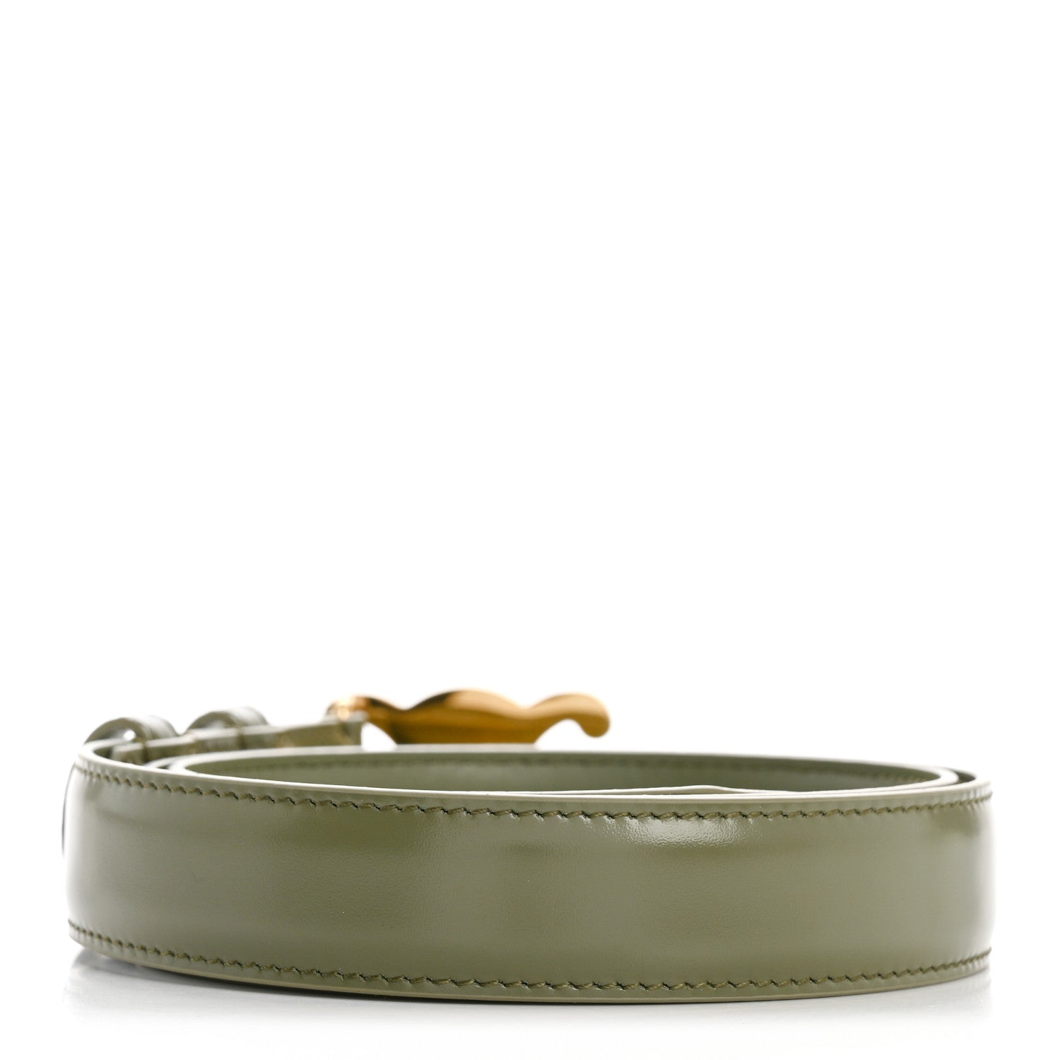 Celine Box Calfskin Medium 25mm Triomphe Belt 80 32 Fall Green 2 of 6