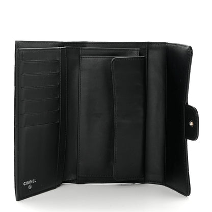 Chanel Patent Quilted Large Flap Wallet Black 5 of 8