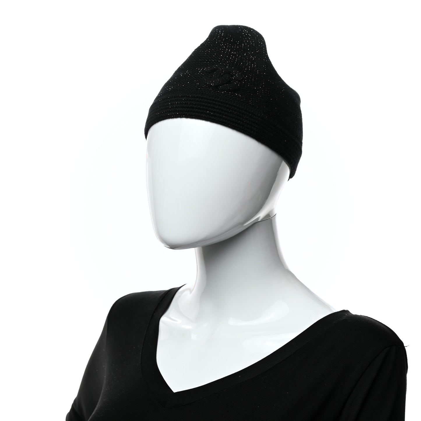 Cashmere Blend CC Beanie Hat Black