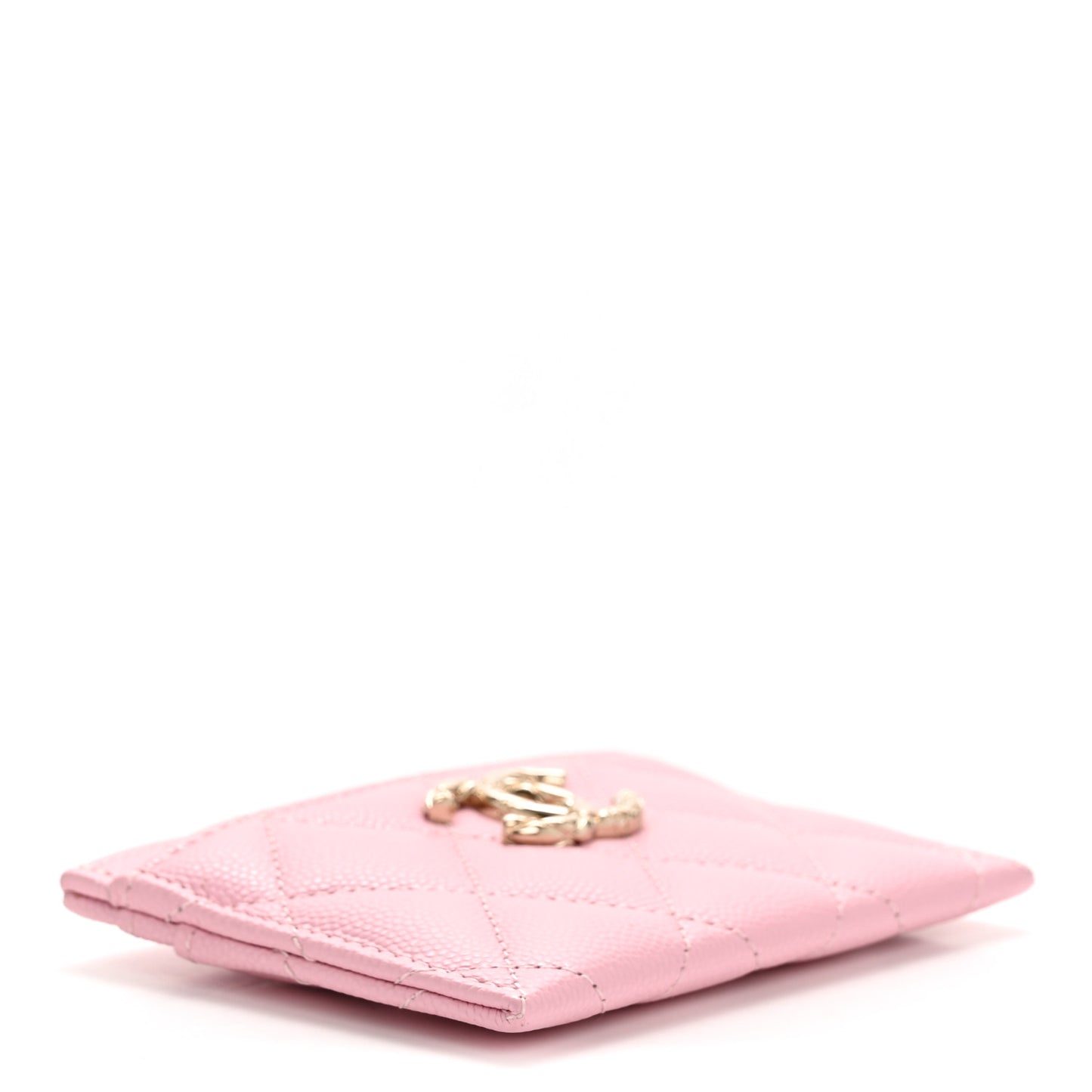 Caviar Quilted CC Card Holder Light Pink
