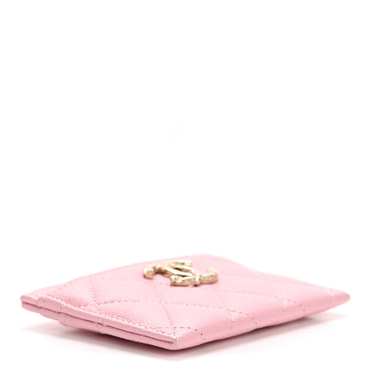 Chanel Caviar Quilted CC Card Holder Light Pink 4 of 9