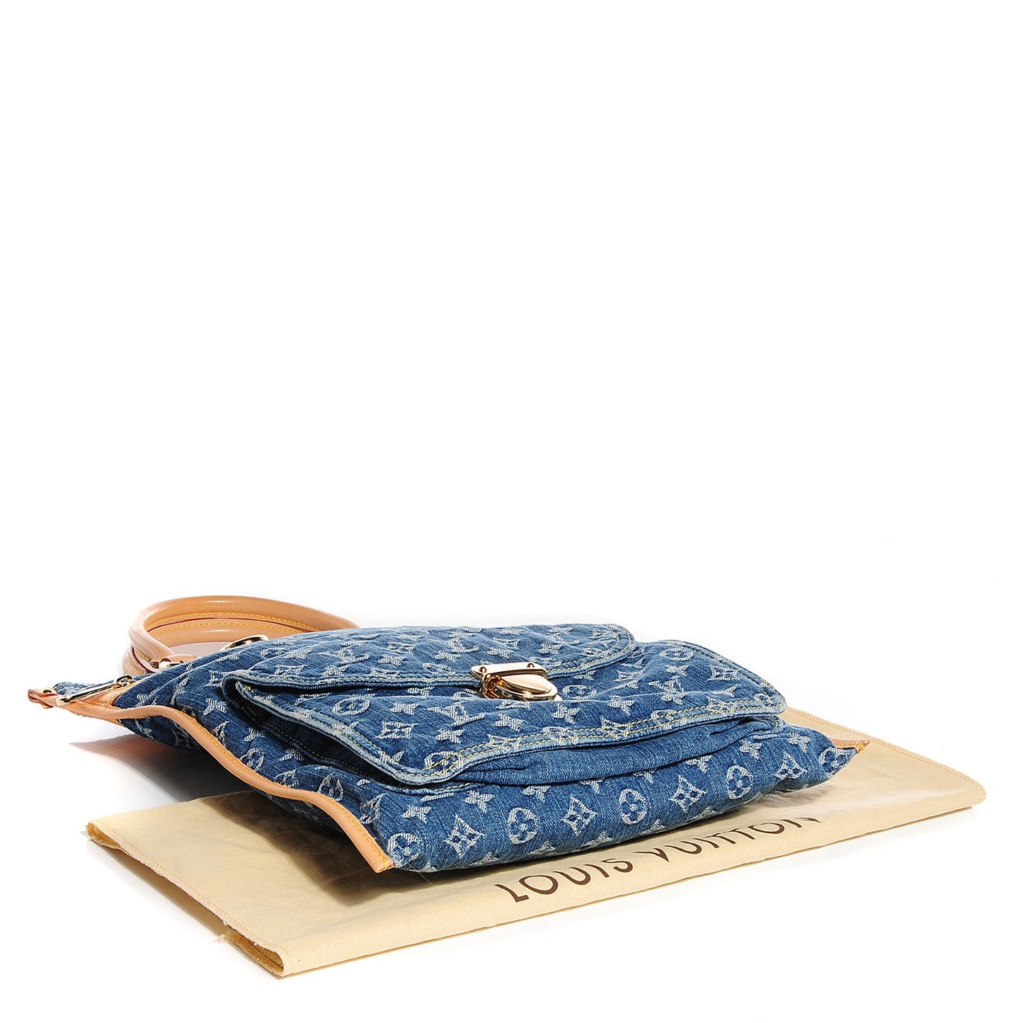 Monogram Denim Sac Plat Blue