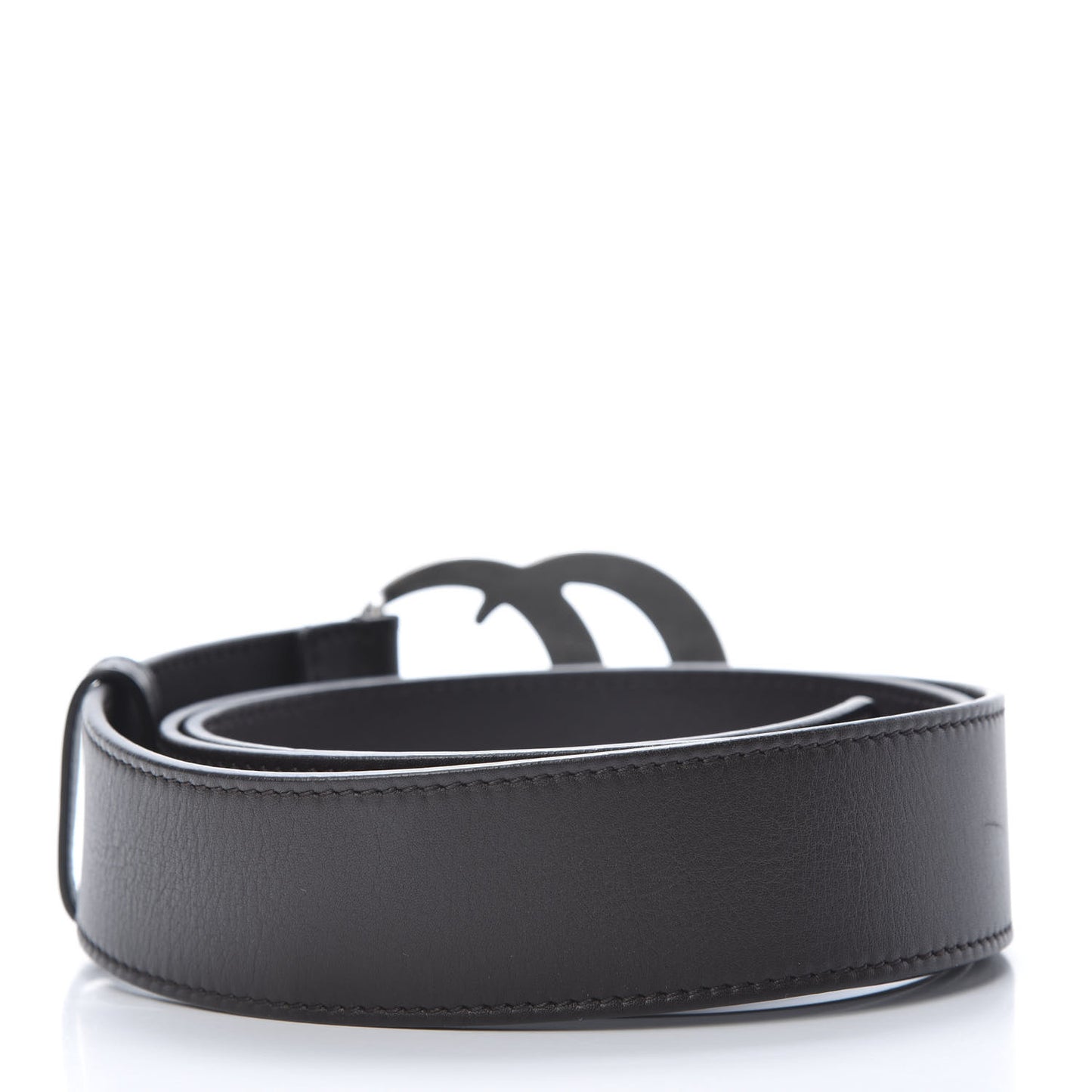 Moon Calfskin Nickel Double G 40mm Belt 95 38 Dark Cocoa