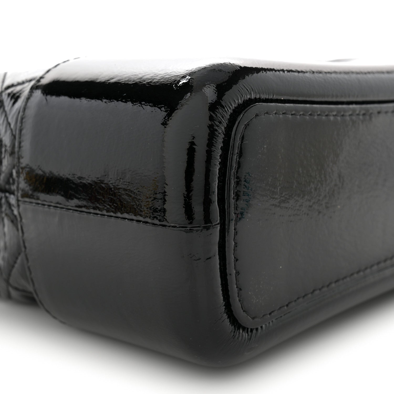 Chanel Patent Goatskin Quilted Medium Gabrielle Hobo Black 9 of 13