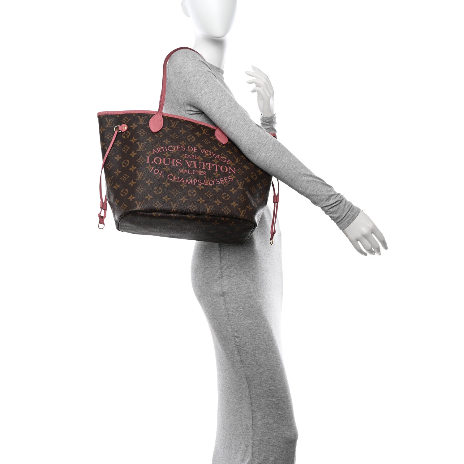 Louis Vuitton Monogram Articles de Voyage Ikat Neverfull MM Rose Velours 2 of 10