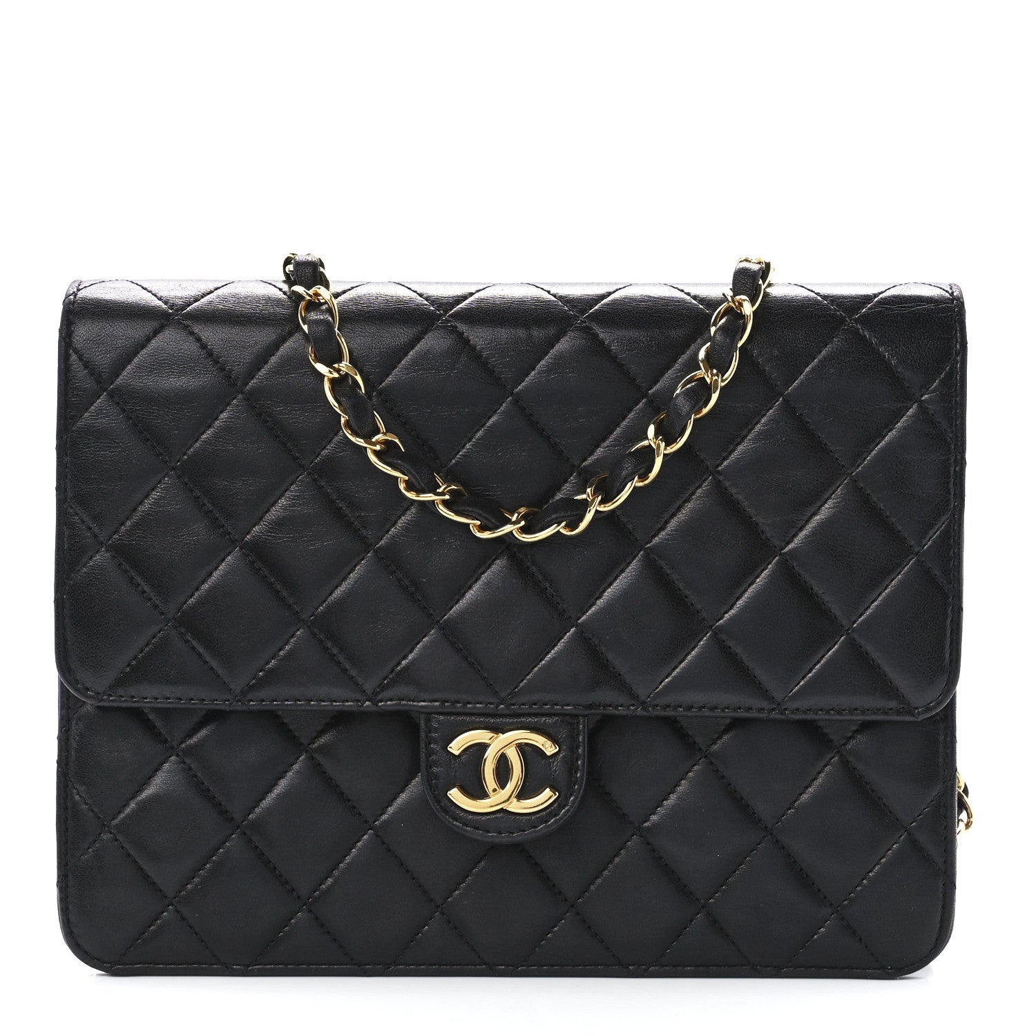 Chanel Lambskin Quilted Small Single Flap Black 1 of 12