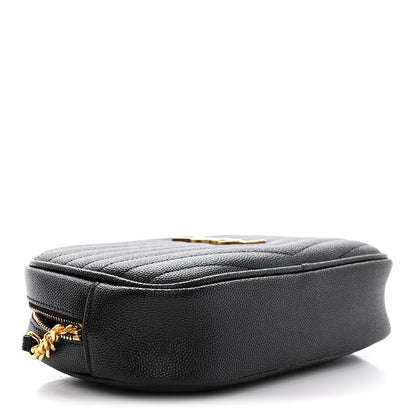 Saint Laurent Grain De Poudre Matelasse Monogram Mini Lou Camera Bag Black 4 of 10
