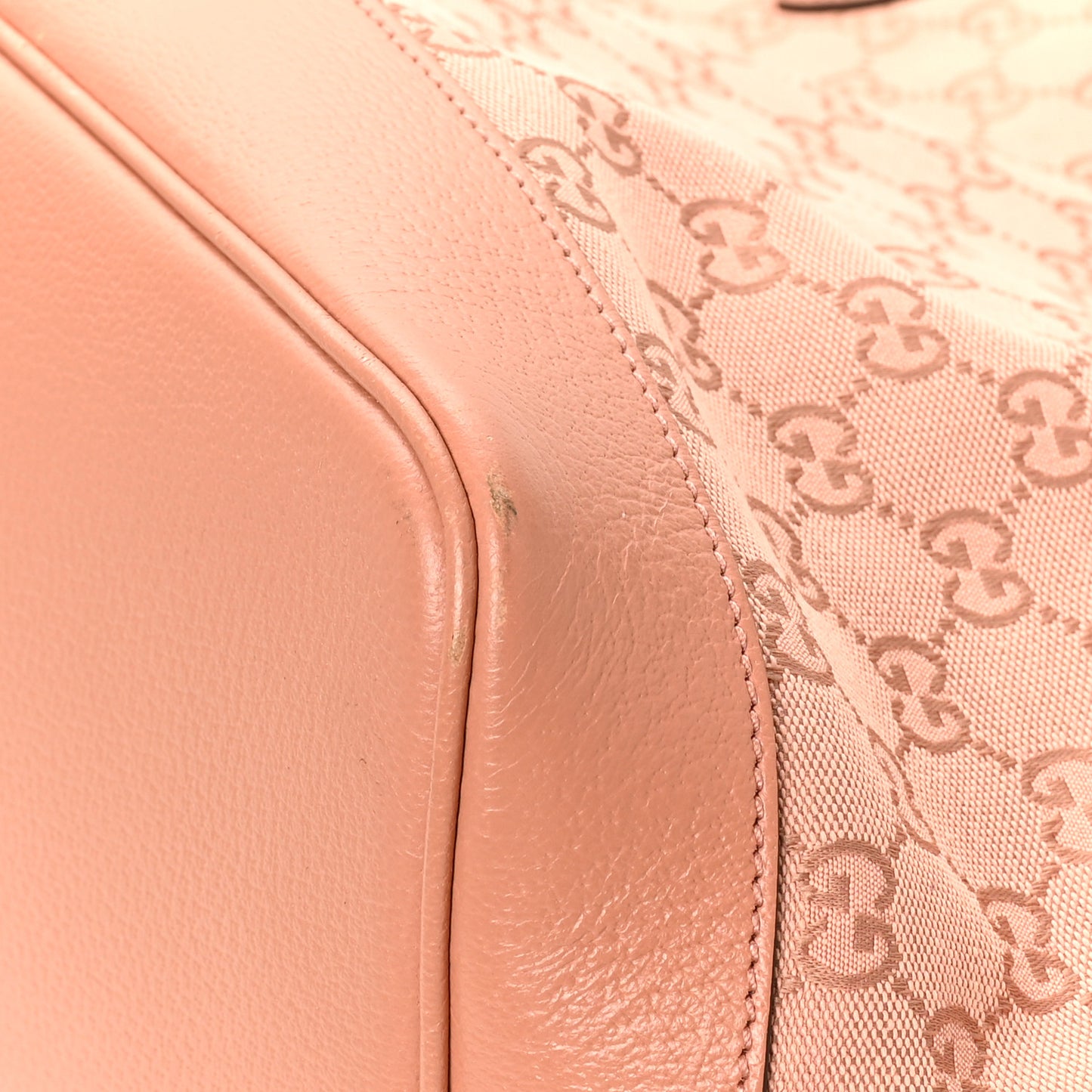 Monogram Textured Dollar Calfskin Large Ophidia Shopping Tote Cloche Rose Pink