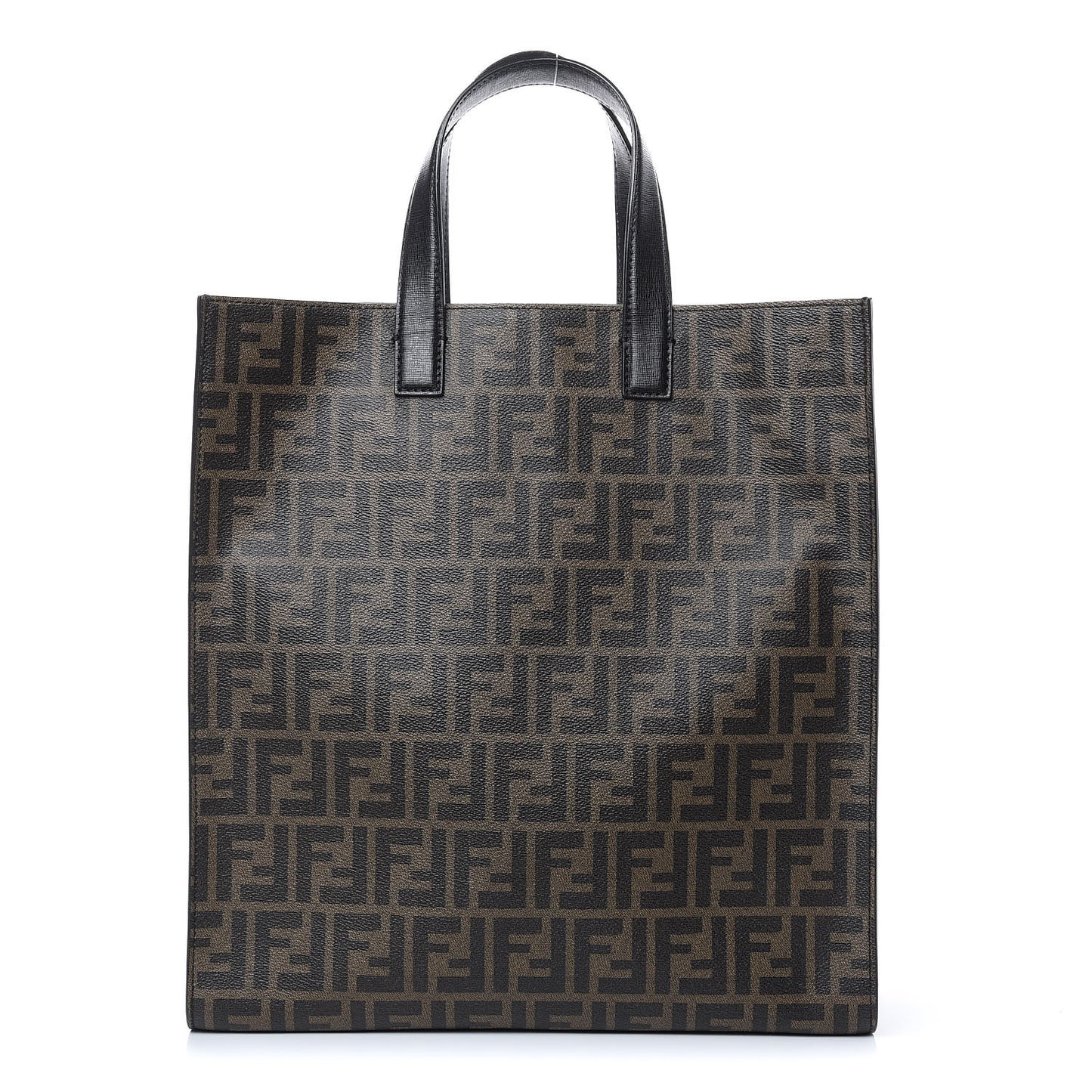 Zucca Spalmati Vitello Elite Shopping Tote Tobacco Black