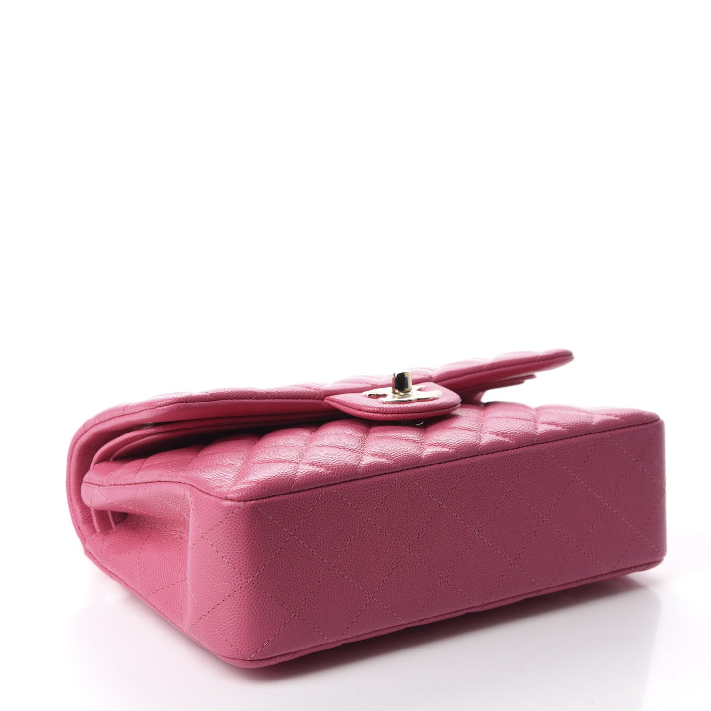 Caviar Quilted Small Double Flap Pink