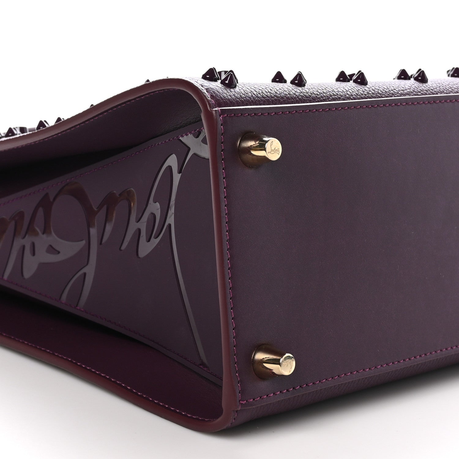 Christian Louboutin Calfskin Spikes Loubinthesky Medium Paloma Merlot 9 of 10