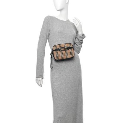 Burberry Smooth Calfskin 1983 Knight Check Link Bum Bag Black 2 of 10