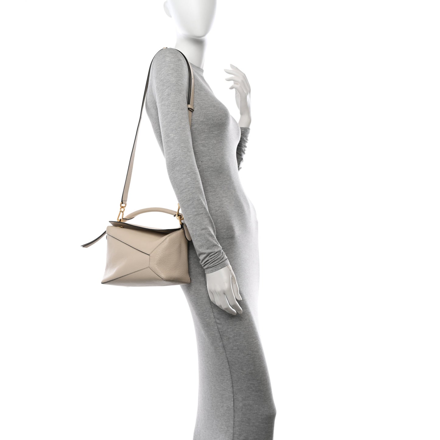 Goatskin Small Puzzle Edge Bag Angora
