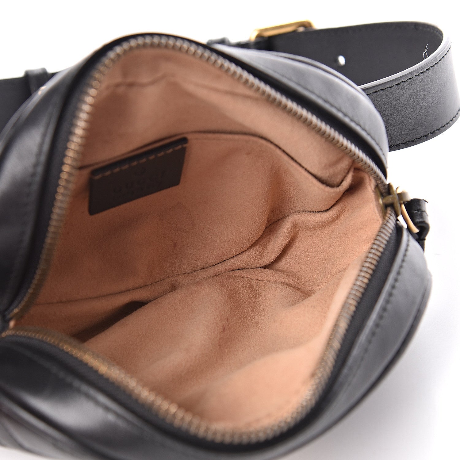 Gucci Calfskin Matelasse GG Marmont Belt Bag 85 34 Black 5 of 12