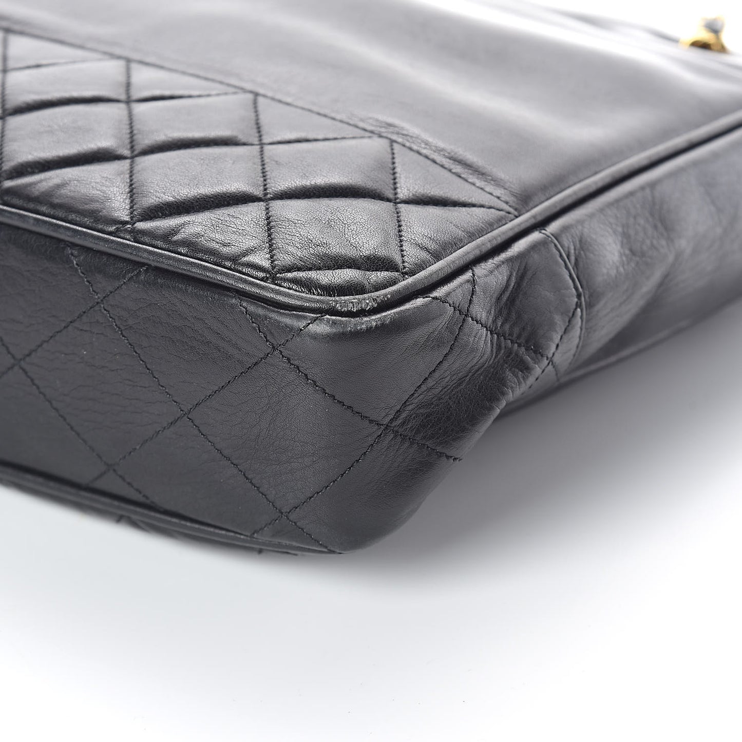 Lambskin Quilted Shoulder Bag Black
