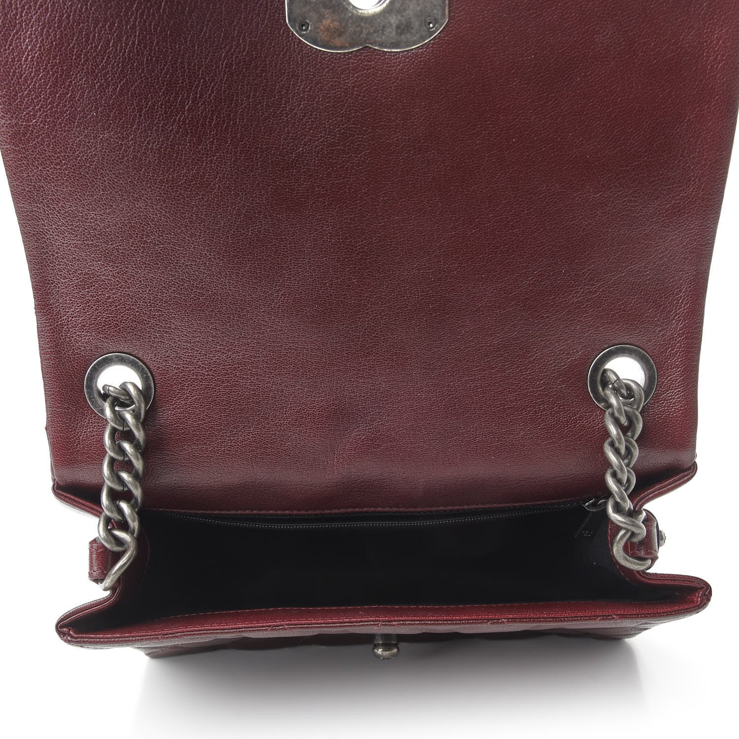 Chanel Goatskin Quilted Medium City Rock Flap Burgundy 7 of 9