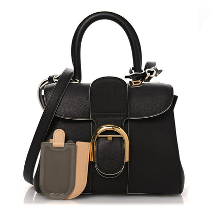 Delvaux Grained Calfskin Bi-Color Brillant Mini Satchel Black 3 of 13