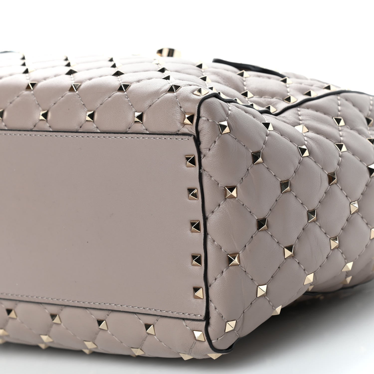 Valentino Garavani Nappa Rockstud Spike Double Handle Tote Poudre 8 of 9