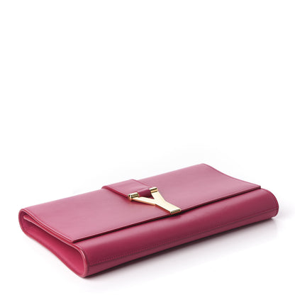 Saint Laurent Calfskin Classic Y Ligne Clutch Fuchsia 4 of 10