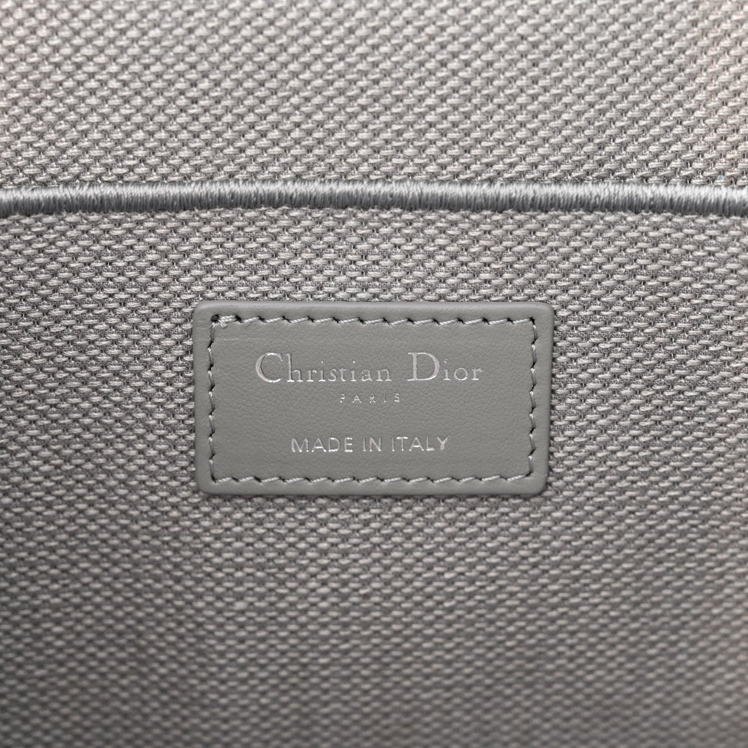 Christian Dior Canvas Embroidered Cannage Diortravel Vanity Case Grey 6 of 10