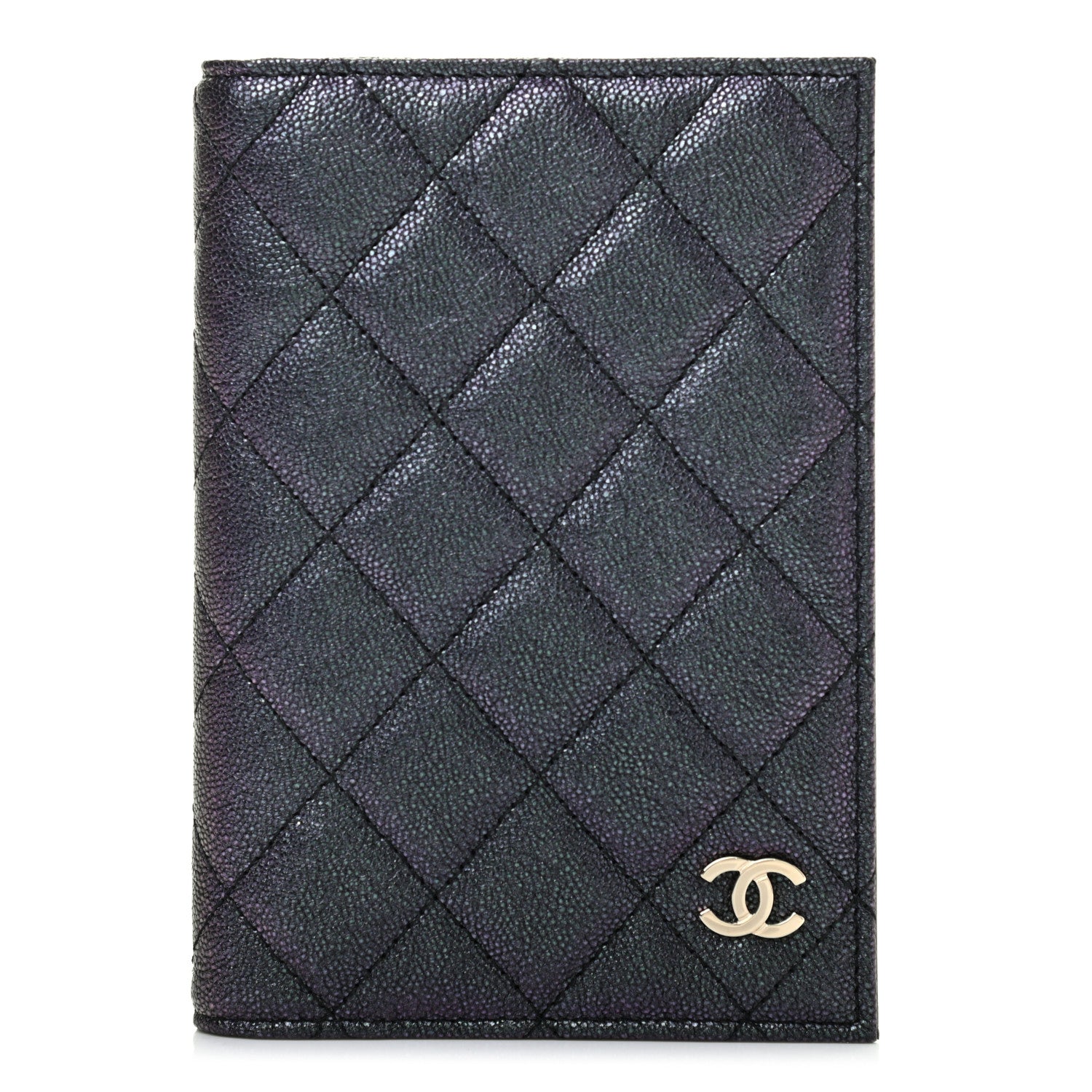 Chanel Iridescent Caviar Quilted Passport Holder Black 1 of 7