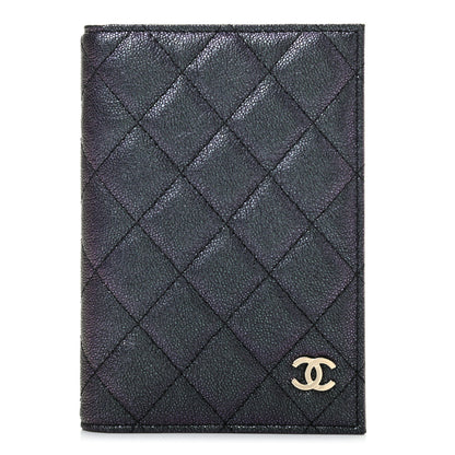 Chanel Iridescent Caviar Quilted Passport Holder Black 1 of 7