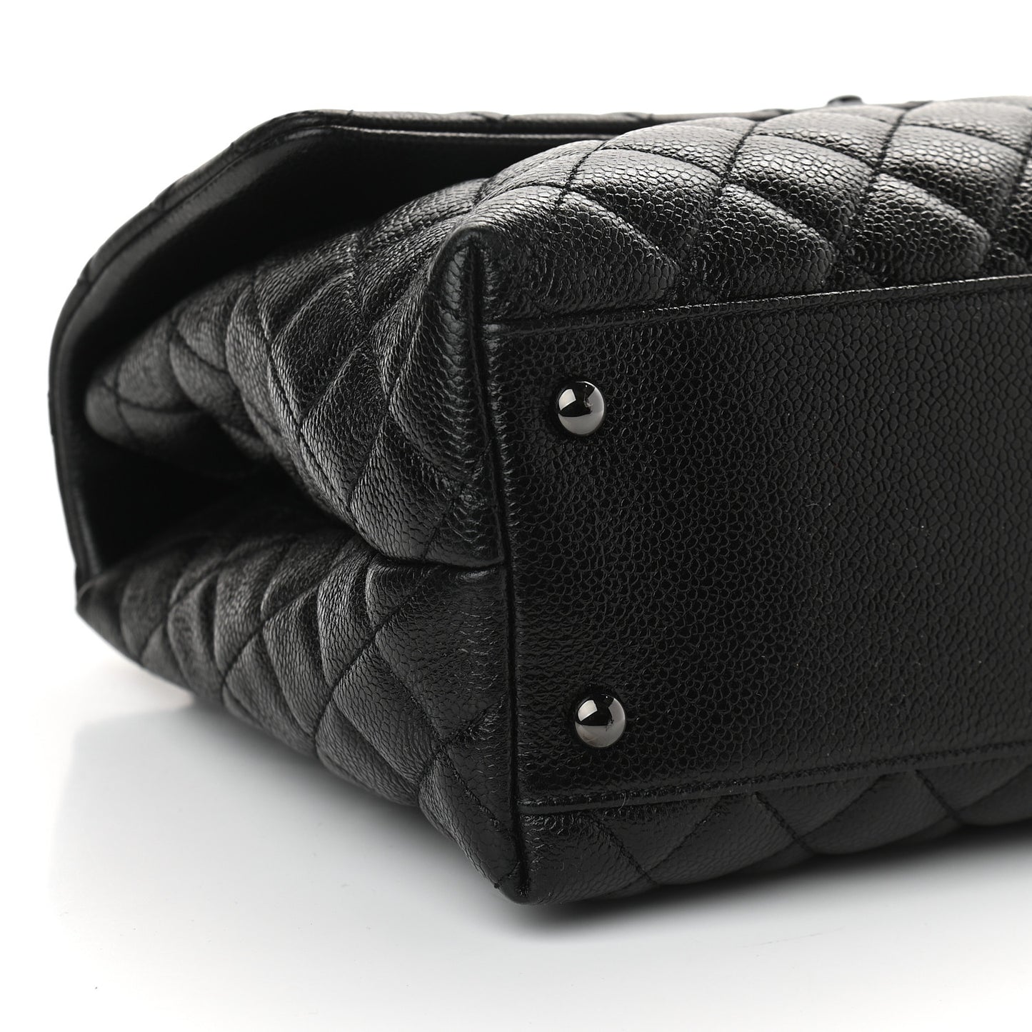Caviar Quilted Medium Coco Handle Flap So Black