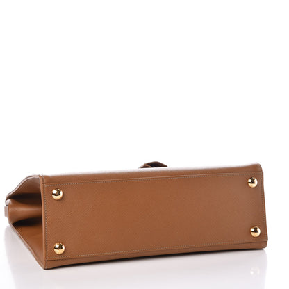 Prada Saffiano Lux Framed Bag Caramel 4 of 8
