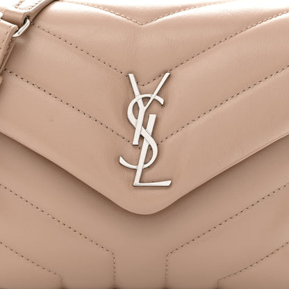 Saint Laurent Calfskin Y Quilted Monogram Toy Loulou Crossbody Bag Gold Sand 7 of 10