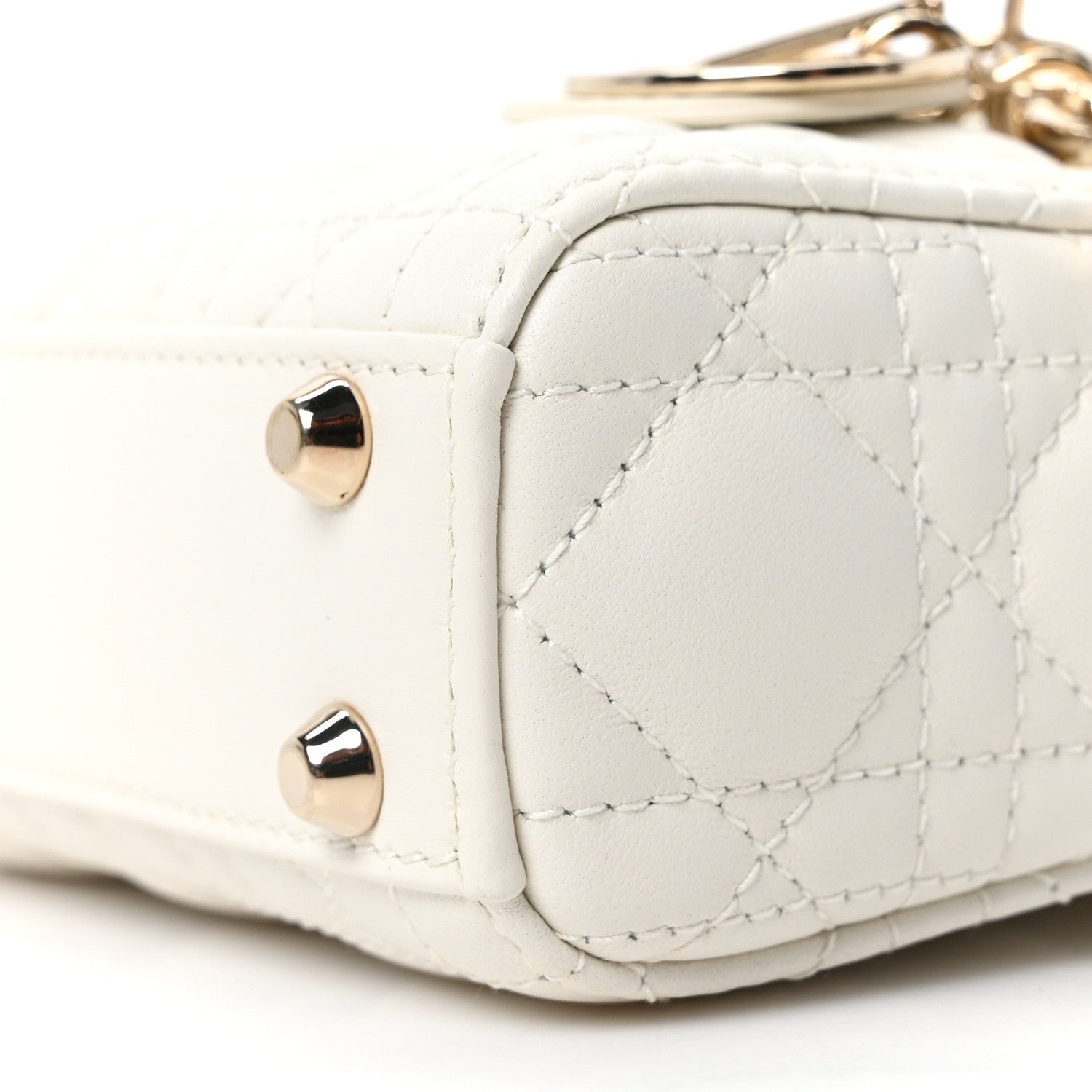Christian Dior Lambskin Cannage Micro Lady Dior Latte 10 of 10