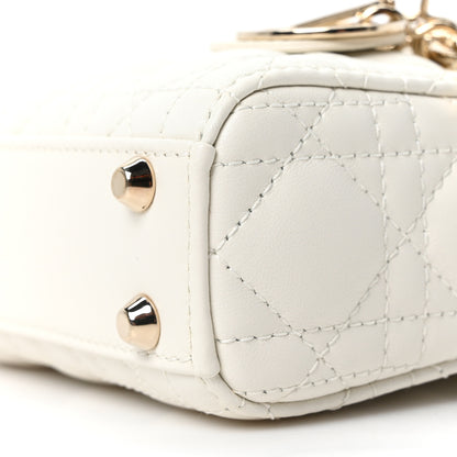 Christian Dior Lambskin Cannage Micro Lady Dior Latte 10 of 10