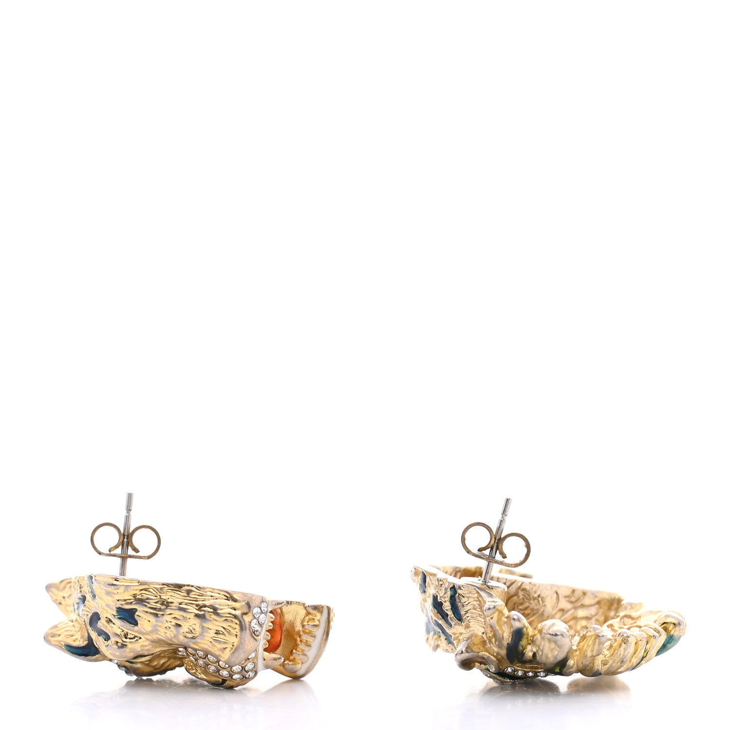 Gucci Crystal Rajah Earrings Gold 4 of 4