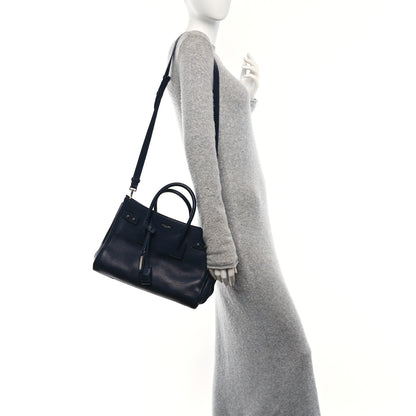 Saint Laurent Grained Calfskin Small Supple Sac De Jour Navy 2 of 9