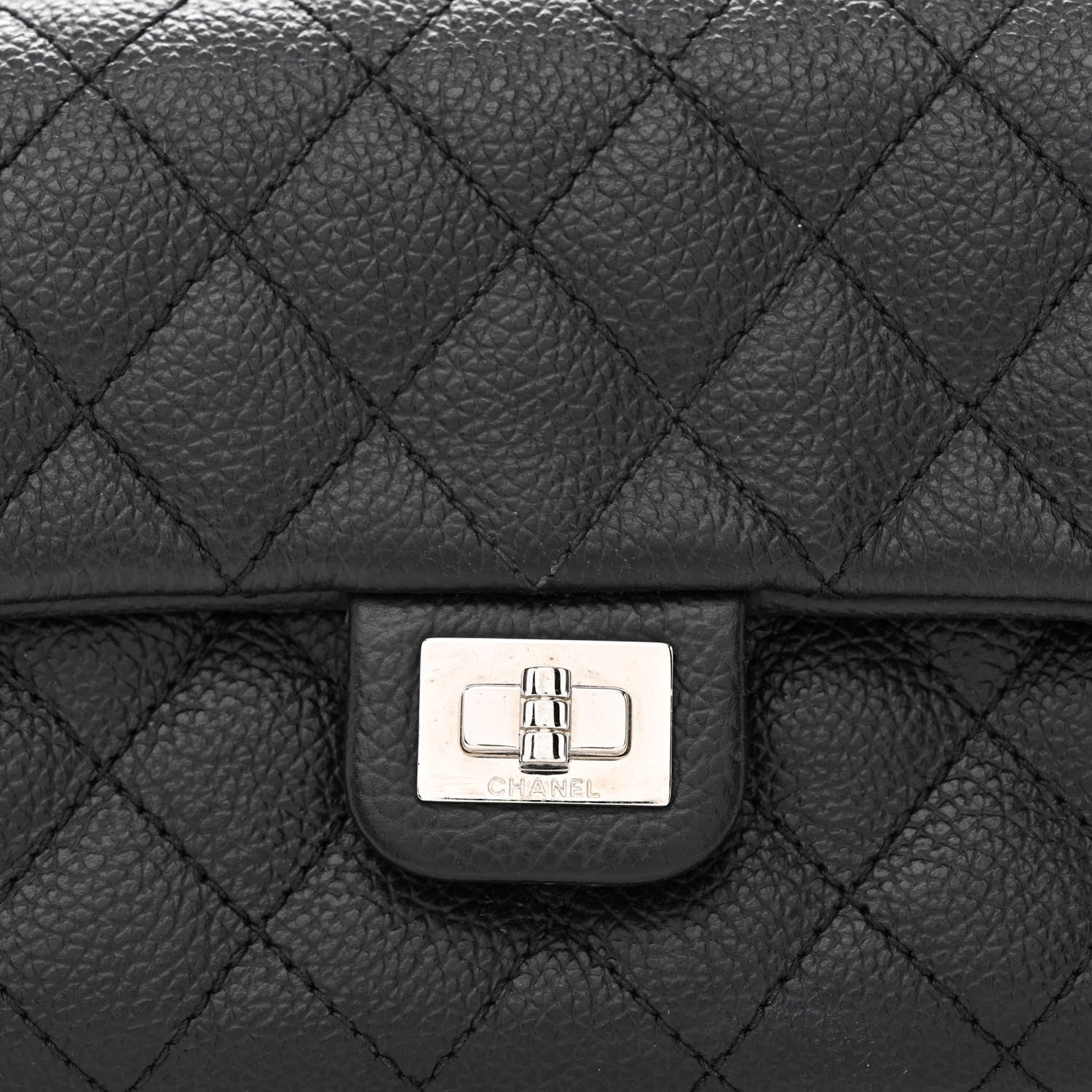 Chanel Grained Calfskin Quilted 2.55 Reissue Flap Belt Bag Clutch Black 9 of 11