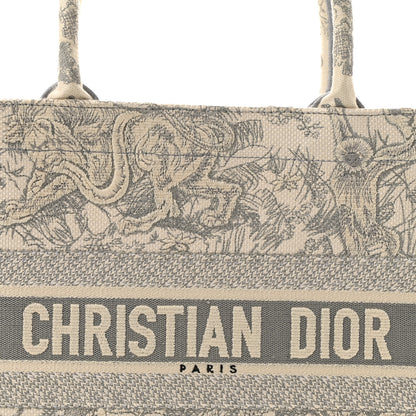 Christian Dior Canvas Embroidered Medium Dioriviera Toile De Jouy Book Tote Gray 8 of 12
