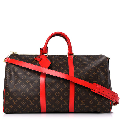 Louis Vuitton Calfskin Monogram Keepall Bandouliere 50 Coquelicot 1 of 13