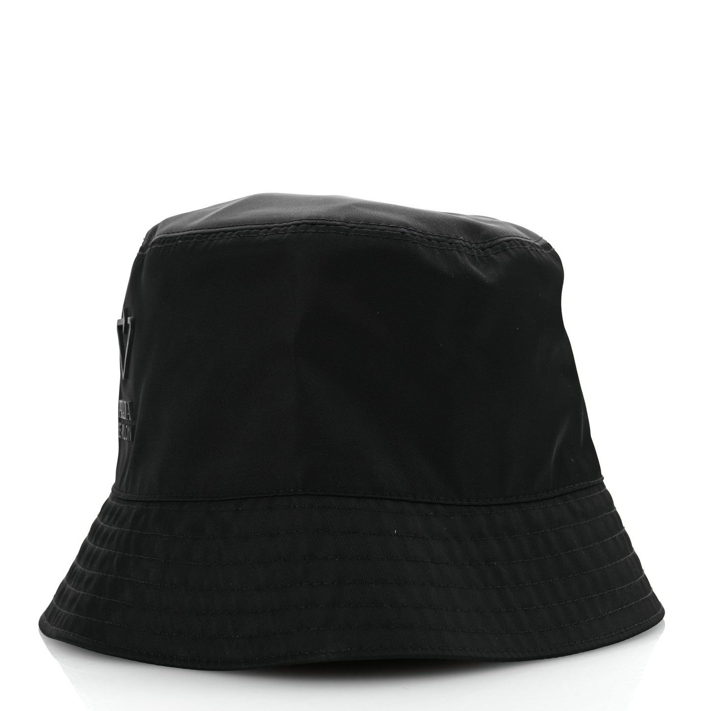 Re-Nylon Rubber Logo Mens Bucket Hat M Black