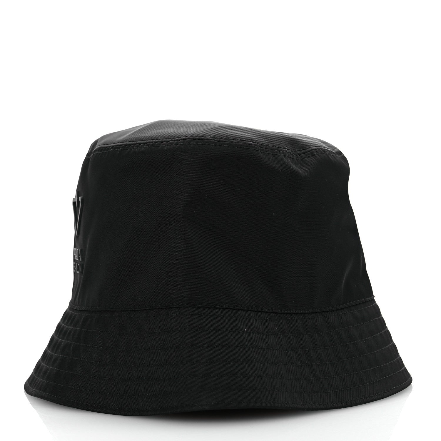 Prada Re-Nylon Rubber Logo Mens Bucket Hat M Black 5 of 10