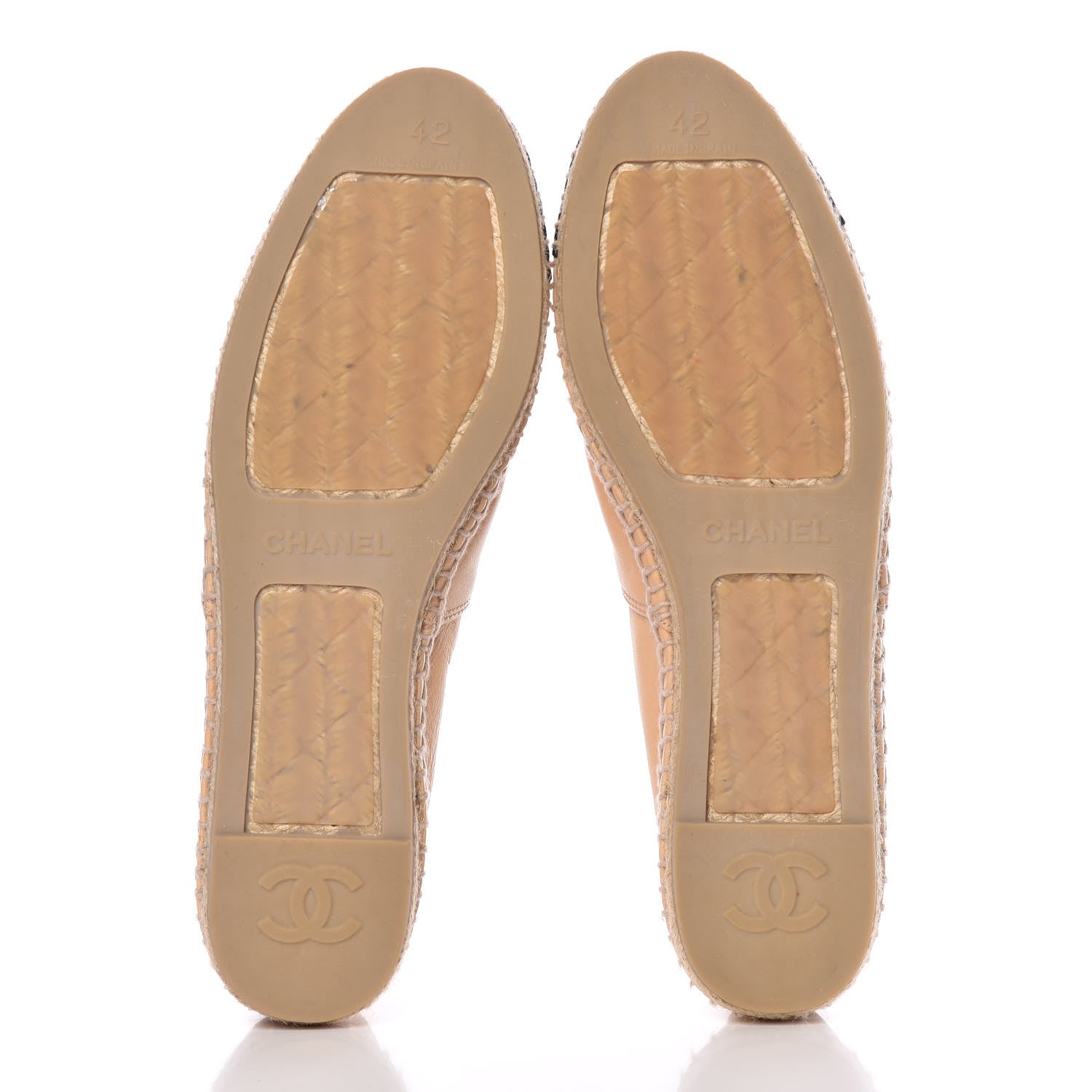 Chanel Lambskin CC Espadrilles 42 Beige Black 5 of 12
